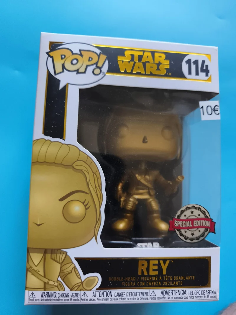 Figurine Funko Pop Star Wars 114 Rey dorée Special Edition bobble-head