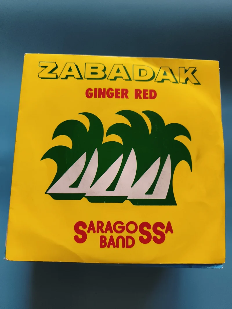 Vinyle 45 tours Saragossa Band Zabadak pochette jaune palmier