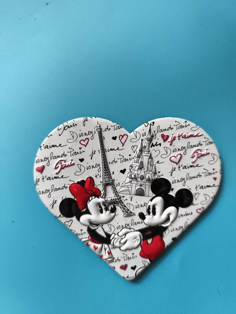 Magnet cœur Disneyland Paris Mickey Minnie Tour Eiffel château aimant déco