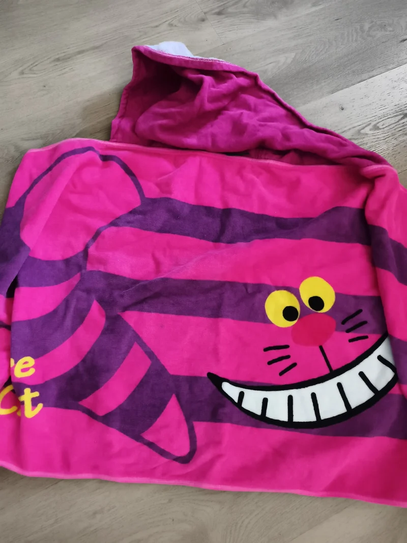 Cape à capuche Disney Alice Chat du Cheshire rose violet enfant