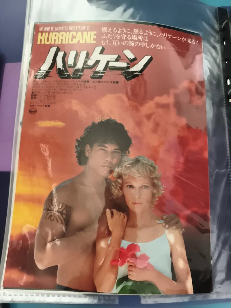 Flyer cinéma vintage japonais HURRICANE film 1979 affiche Herald Japan