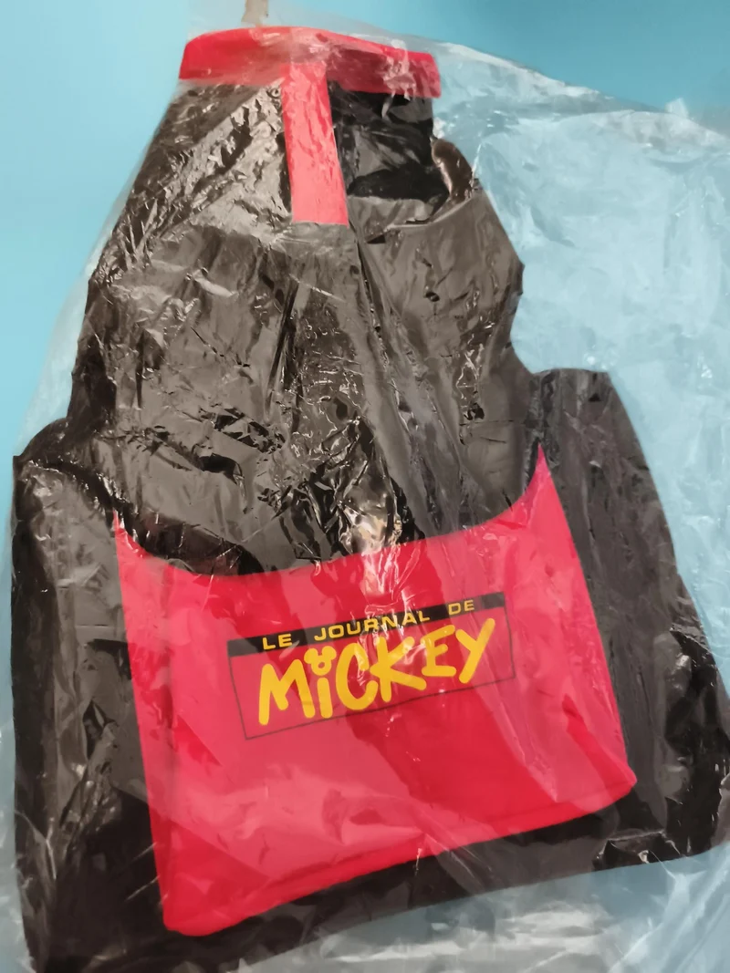 Sac vintage Le Journal de Mickey noir rouge, sacoche rétro Disney
