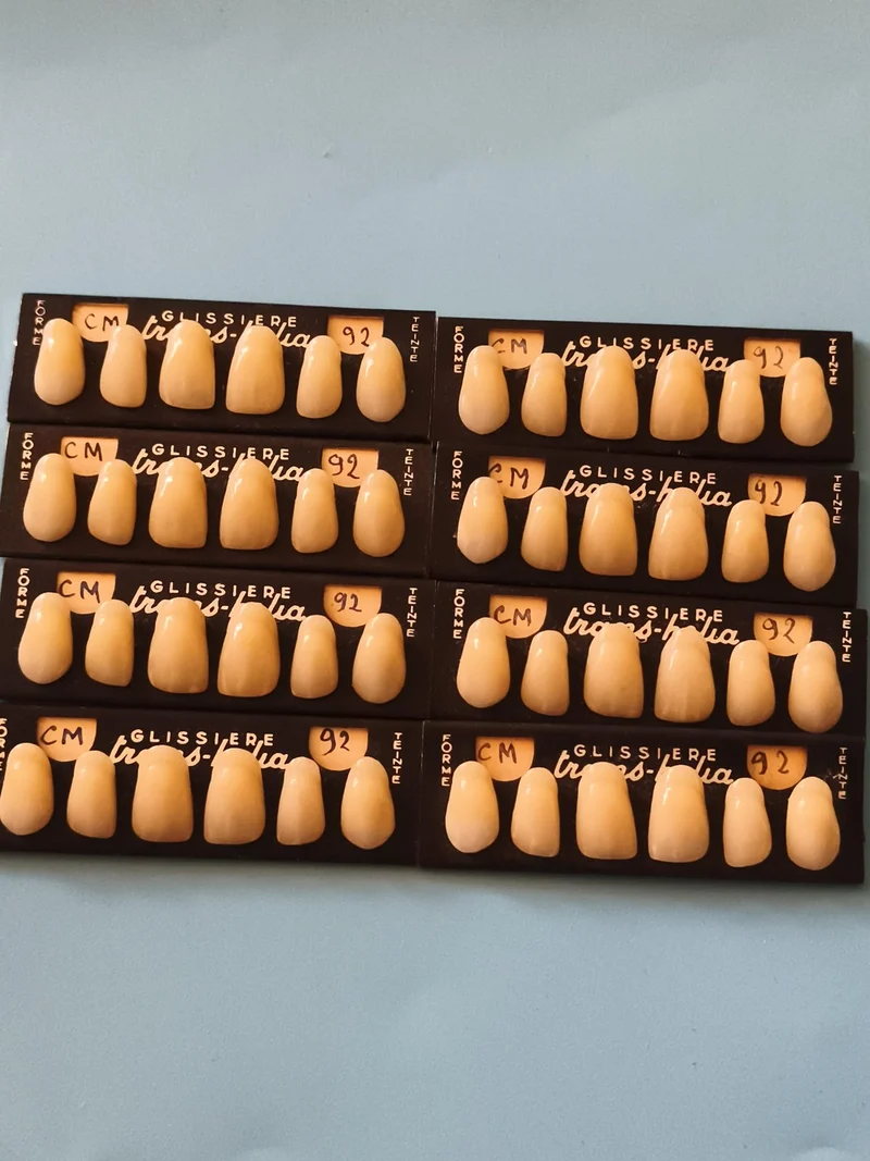 Lot échantillons dents prothèse Glissière transp.luxa CM 92 vintage rare