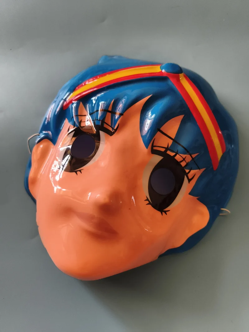 Masque vintage Sailor Moon visage manga bleu bandeau rouge orange cosplay