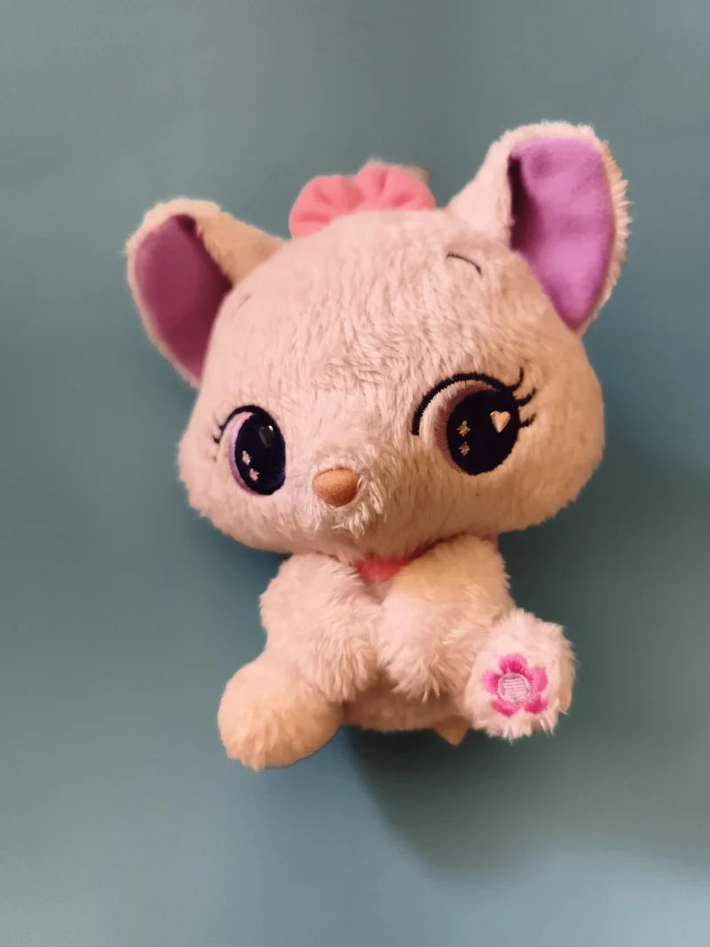 Peluche chat Marie blanc rose yeux brodés Disney Aristochats