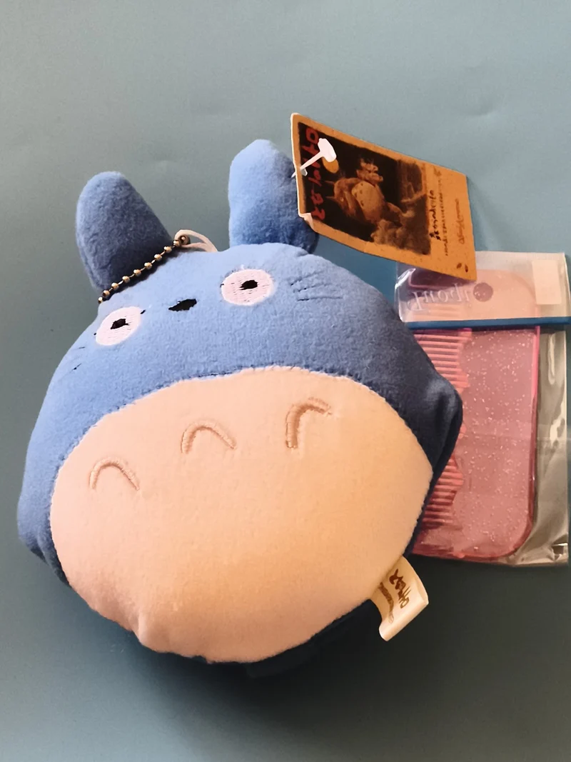 Peluche Totoro porte-clés bleu Studio Ghibli + peigne accessoire