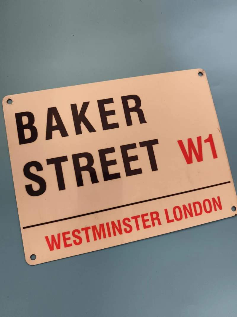 Plaque Baker Street W1 Westminster London déco Londres signalétique