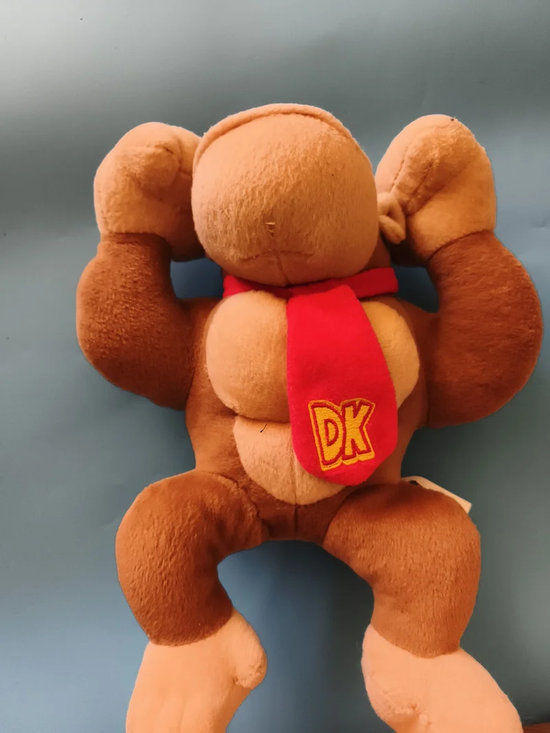 Peluche Donkey Kong marron écharpe rouge DK Nintendo singe doudou jeu vidéo