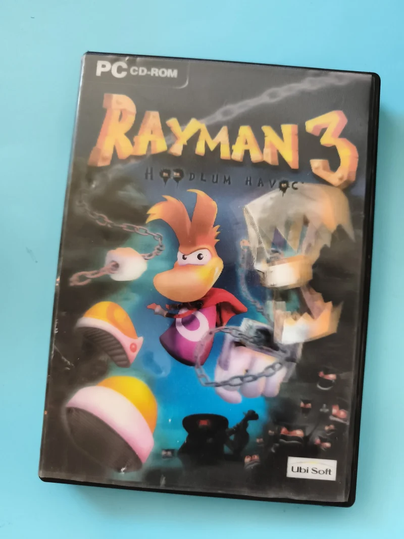 Jeu PC Rayman 3 Hoodlum Havoc Ubisoft CD-ROM, boîte illustrée, plateforme Window