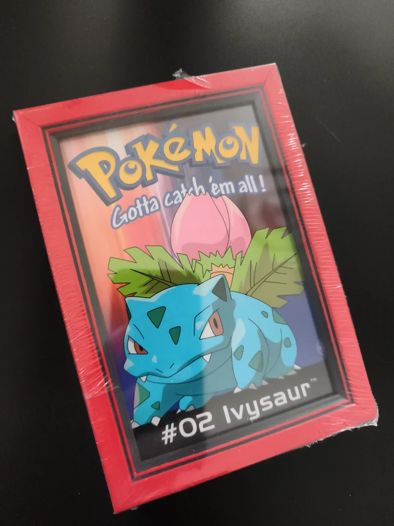 Cadre décoratif Pokémon Ivysaur #02 sous blister, cadre rouge, Gotta catch 'em a