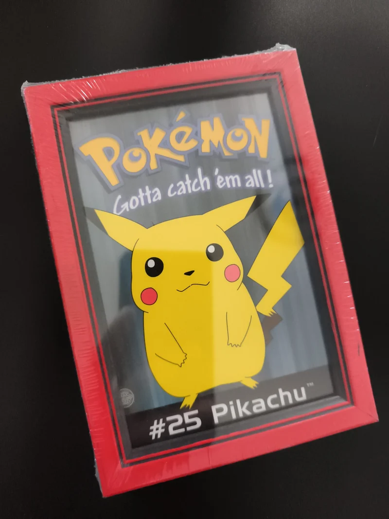 Cadre décoratif Pokémon Pikachu #25 sous blister, cadre rouge, Gotta catch 'em a