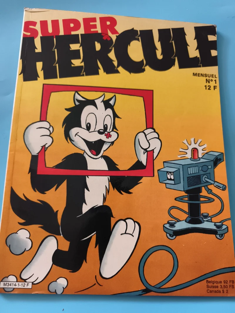 Bande dessinée Super Hercule N°1 mensuel couverture jaune chat héros