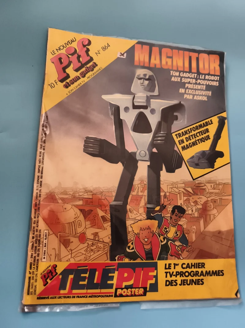 Magazine Pif Gadget n° 864 Magnitor robot détecteur, bande dessinée, télé Pif