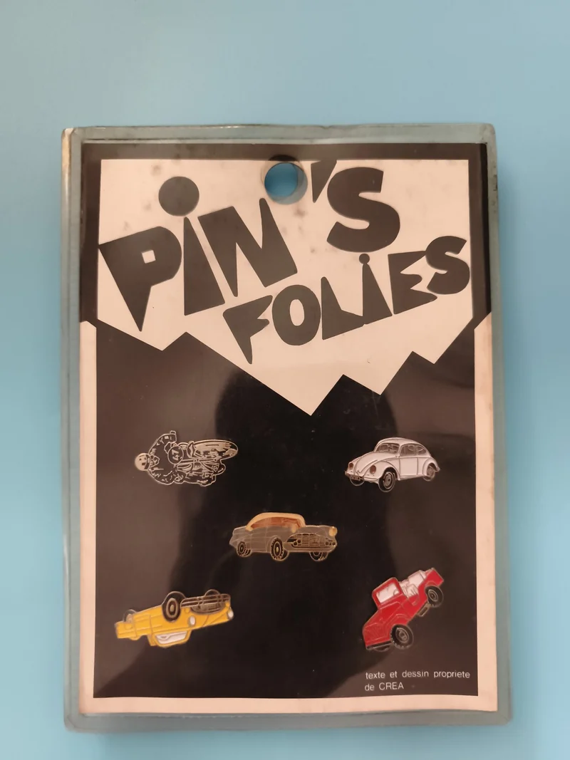 Lot pin's Pin's Folies voitures anciennes, set de 5 modèles auto