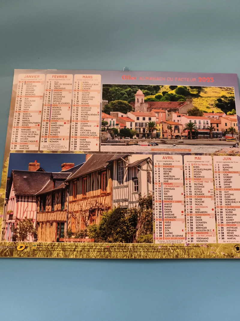 Almanach du facteur 2023 Oller calendrier mural paysages France