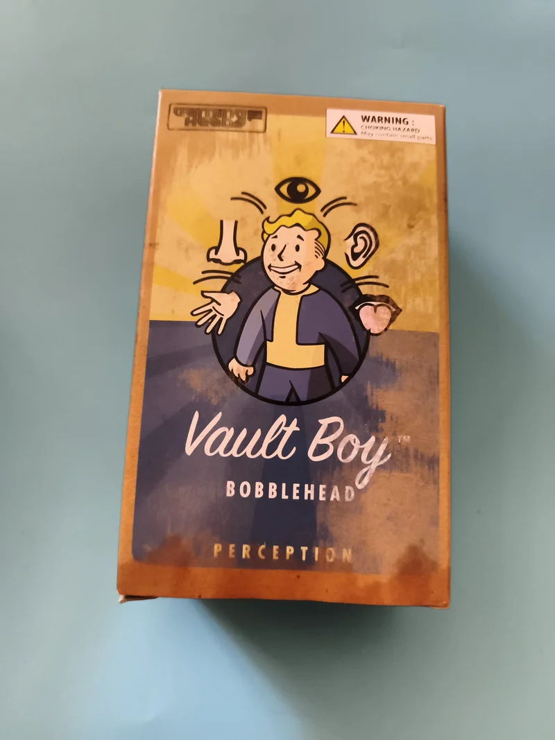 Figurine Vault Boy Bobblehead Perception boîte Fallout décor jeu vidéo