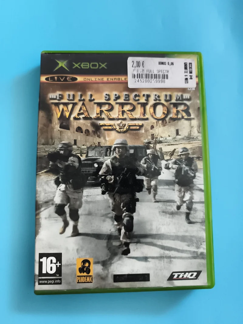 Boîte vide Xbox Full Spectrum Warrior THQ Pandemic jaquette d'origine