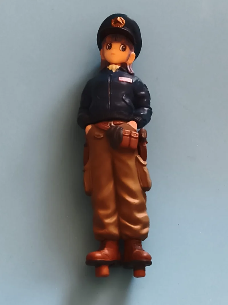 Figurine Dragon Ball Z Bulma uniforme police bleu marron manga DBZ