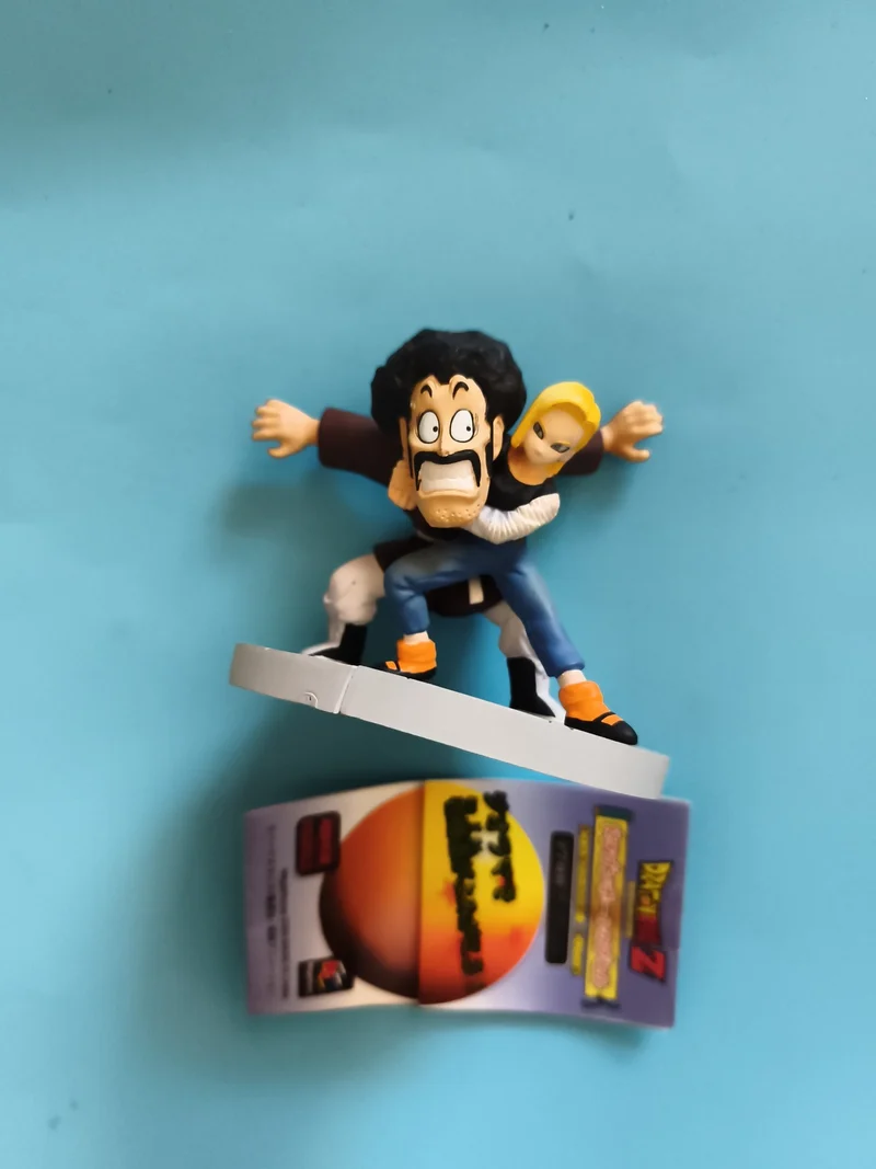 Figurine Dragon Ball Z Hercule et C-18, couleurs vives, socle, DBZ