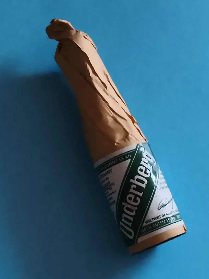 Mignonnette vintage Underberg apéritif alcool, flacon emballé papier kraft