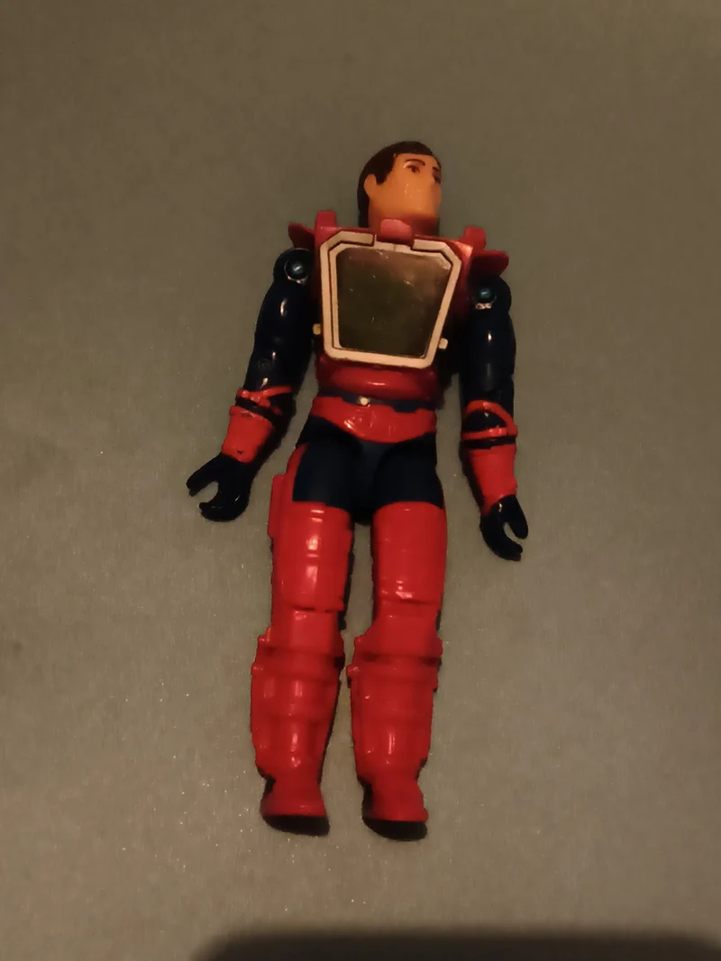 Figurine articulée Visionaries armure rouge bleu torse lenticulaire