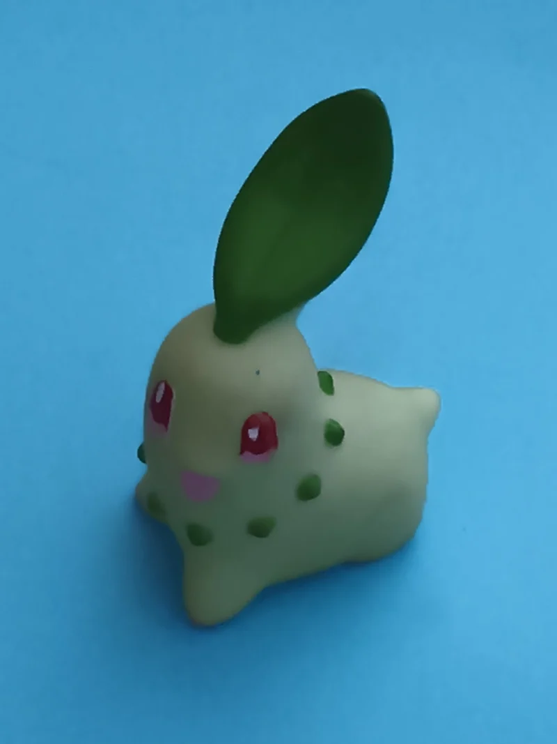 Marionnette doigt Pokémon Chikorita figurine souple vert clair finger puppet