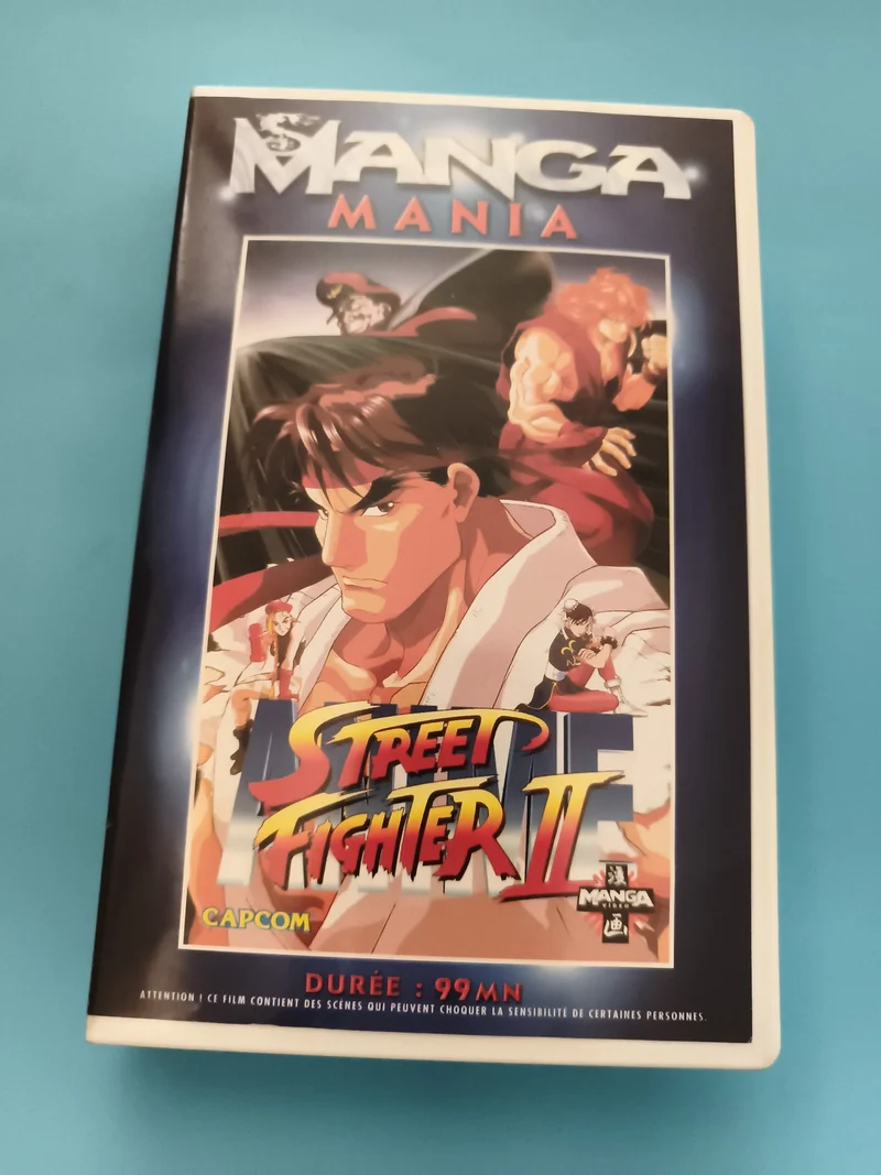 Cassette VHS Street Fighter II Manga Mania Capcom film animé 99mn