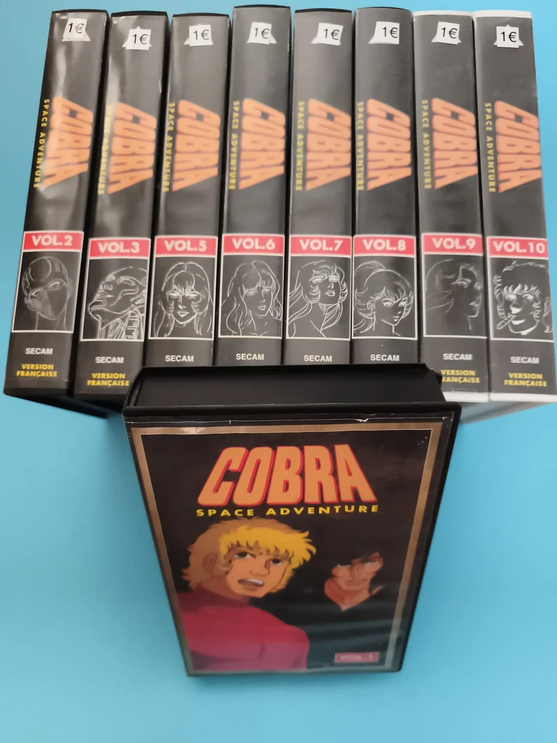 Cassette vidéo Cobra Space Adventure SECAM lot volumes 2 à 10 VF