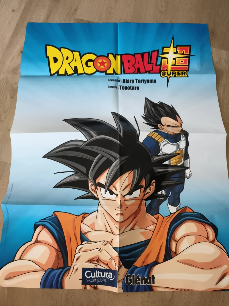 Poster Dragon Ball Super Goku Vegeta Glénat Cultura manga animé Toyotaro