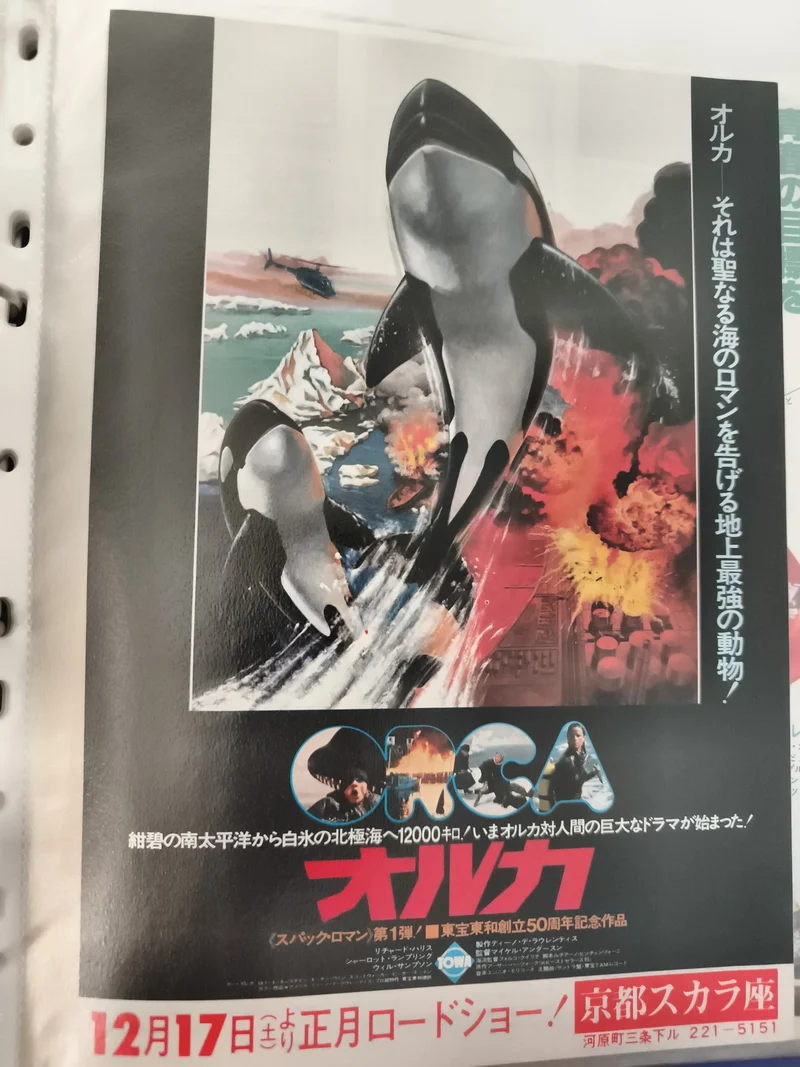 Flyer cinéma vintage japonais ORCA années 70 film orque affiche rare