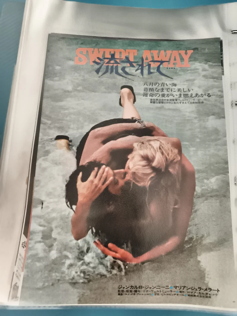 Flyer cinéma vintage SWPT AWAY affiche japonaise film années 70