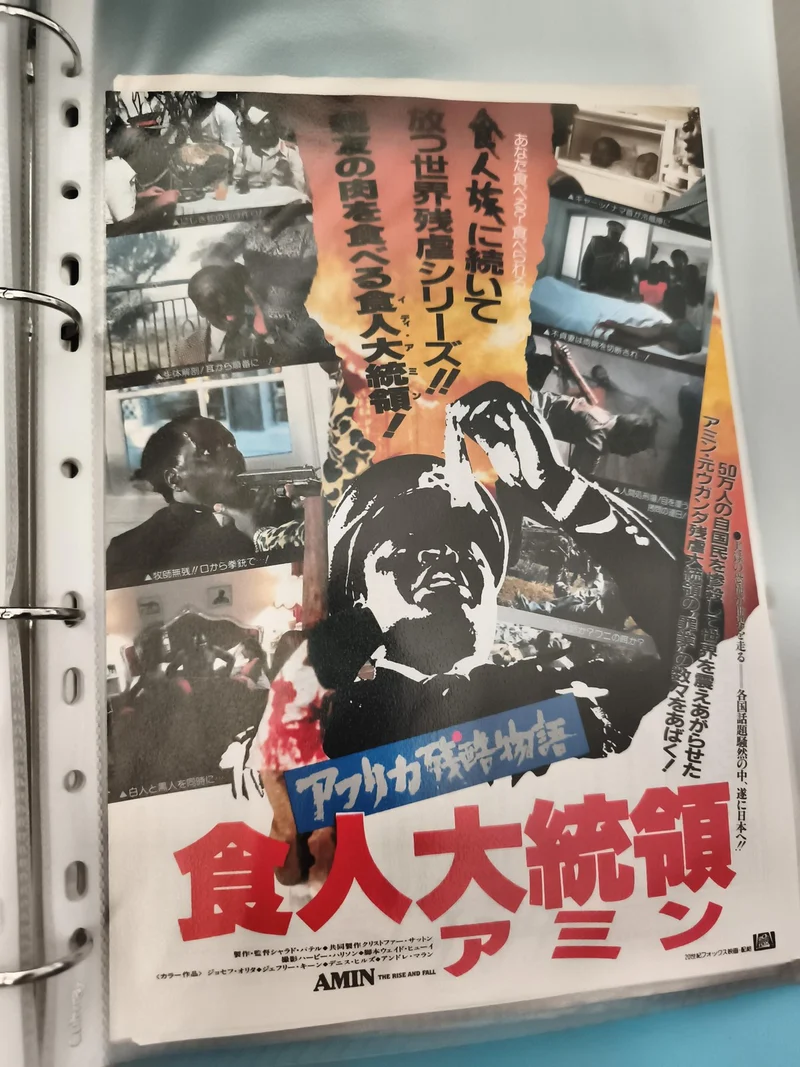 Flyer cinéma vintage japonais Amin Rise and Fall exploitation gore