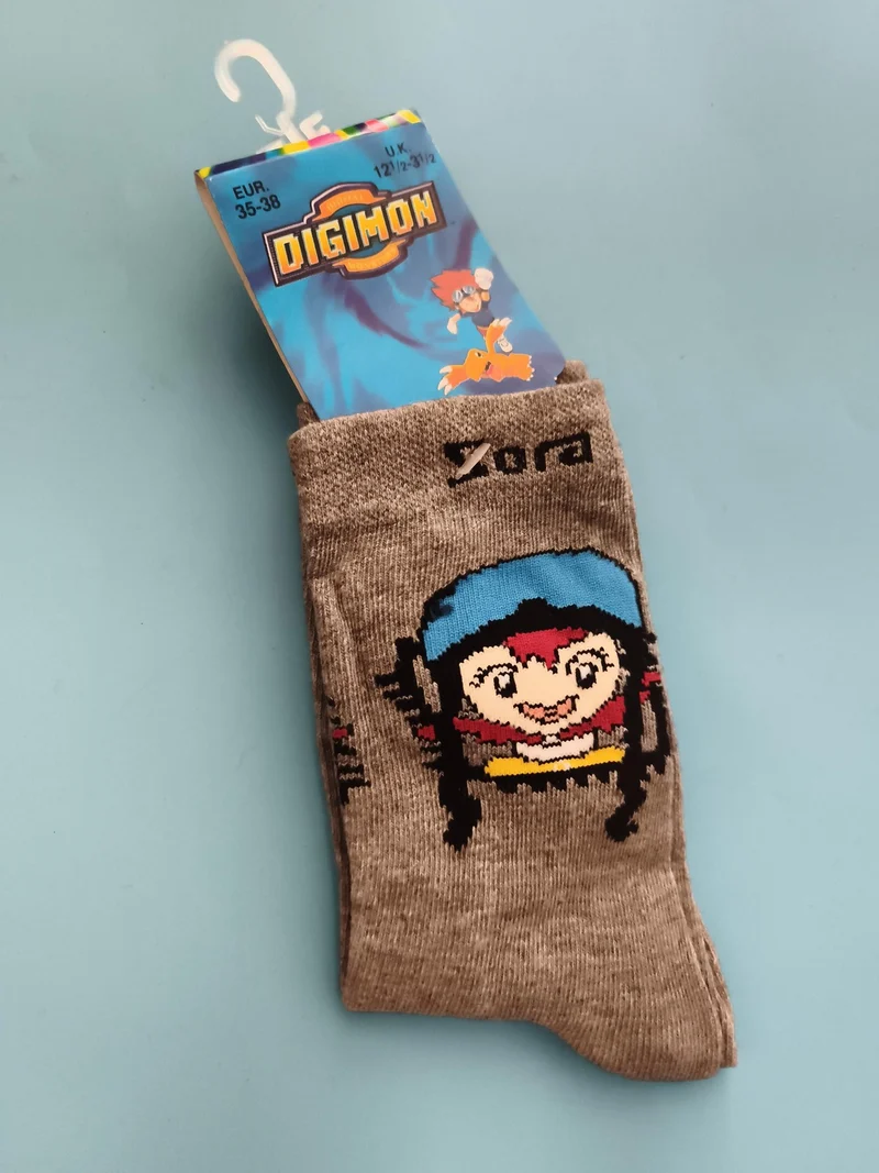 Chaussettes Digimon vintage 35-38 neuves Zora motif animé enfant deadstock