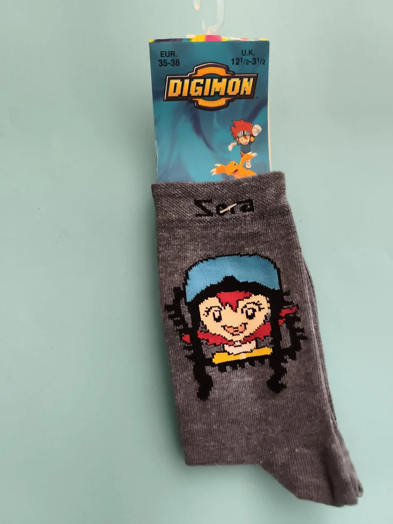 Chaussettes Digimon vintage enfant EUR 35-38 neuves motif Tai & Agumon