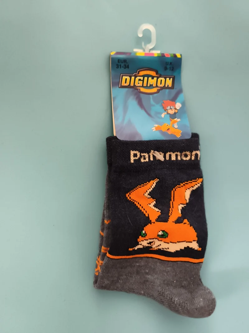 Chaussettes enfant Digimon vintage Patamon 31-34 neuves deadstock dessin animé