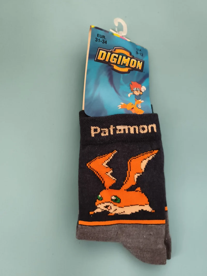 Chaussettes enfant Digimon Patamon vintage EUR 31-34 neuves deadstock