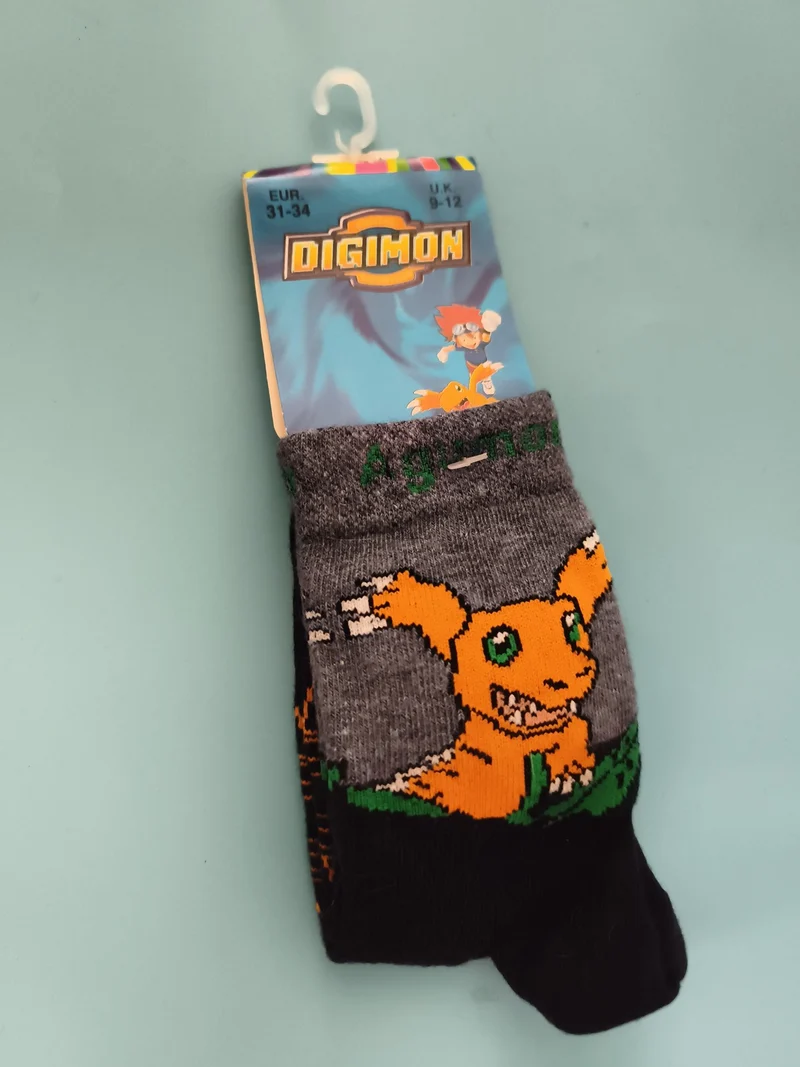 Chaussettes enfant Digimon Agumon vintage EUR 31-34 neuf deadstock