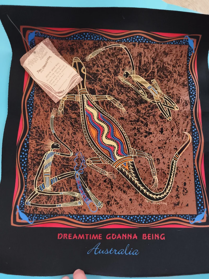 Tissu mural Dreamtime Goanna Being art aborigène Australie décor ethnique