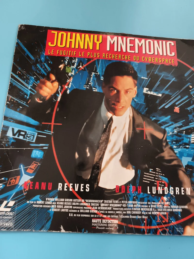 Laserdisc Johnny Mnemonic Keanu Reeves film science-fiction VF PAL