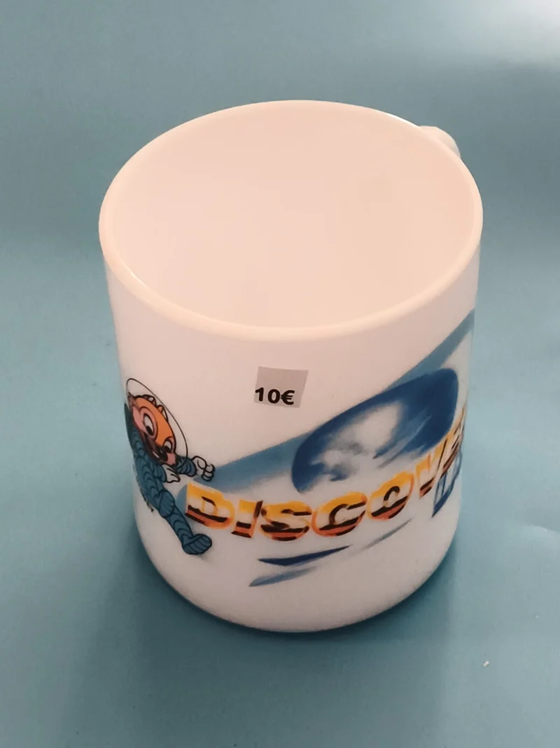 Mug DISCOVERY vintage, visuel astronaute, blanc, collector neuf