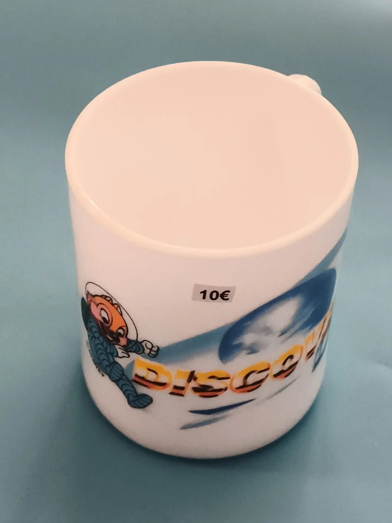 Mug DISCOVERY vintage blanc décor astronaute neuf collector tasse rétro