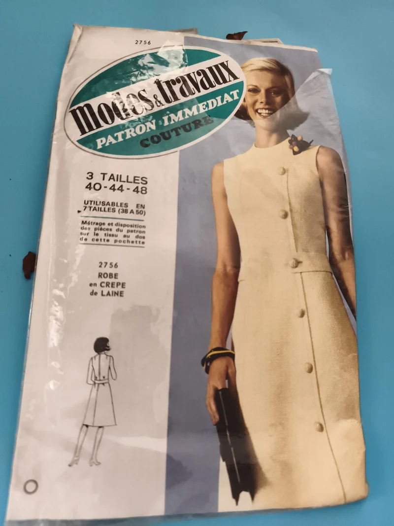 Patron couture vintage Modes & Travaux robe 2756 années 60 crêpe de laine
