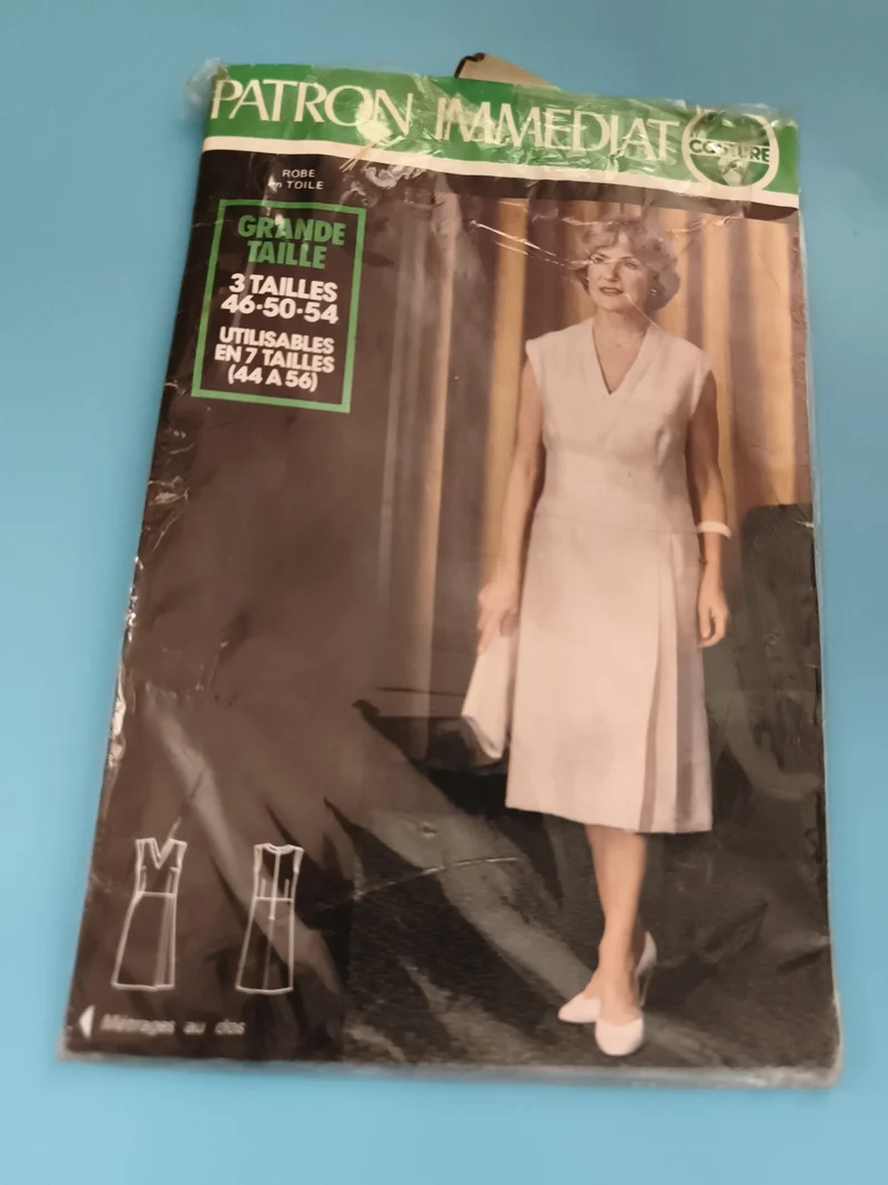 Patron couture vintage robe grande taille 46-50-54 années 70 Patron Immediat