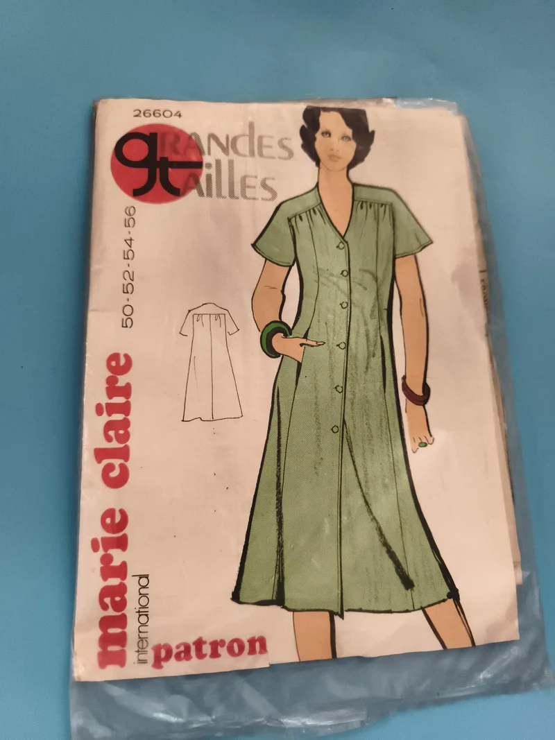 Patron robe femme Marie Claire grandes tailles ancien vintage couture 50-56