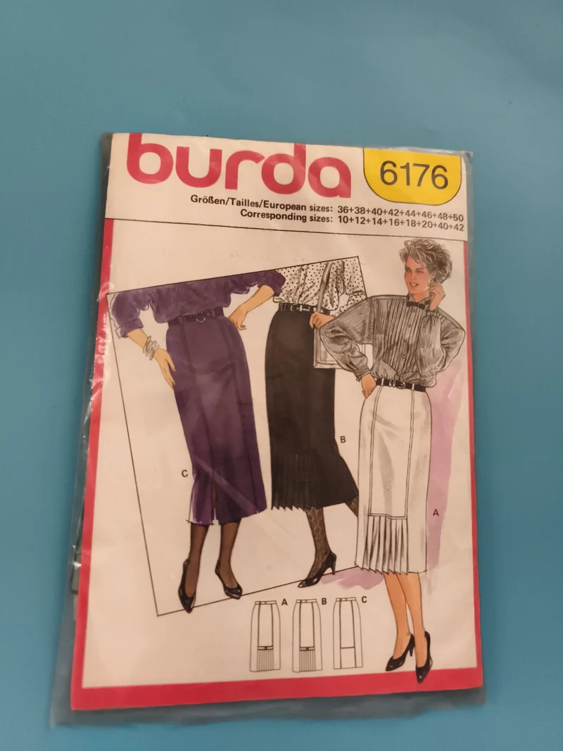 Patron jupe femme Burda 6176 vintage années 80 ancien couture