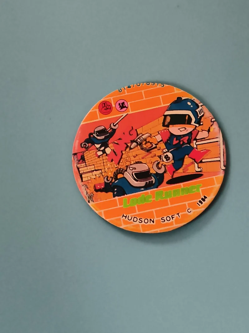Menko vintage Lode Runner Hudson Soft 1984 rond jeu vidéo rétro carte japonaise