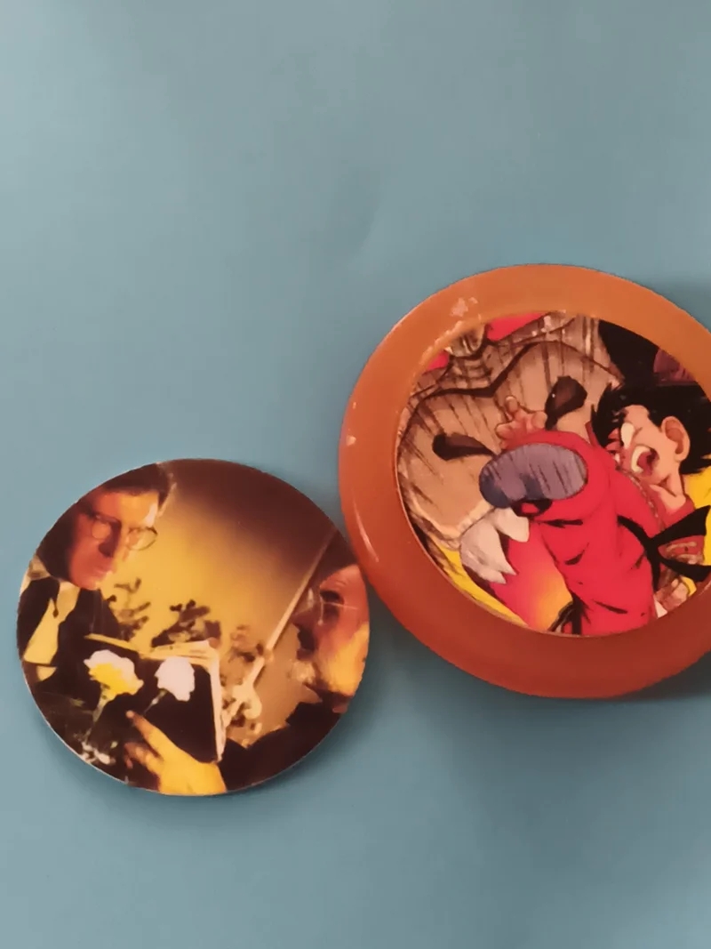 Pog disque image Dragon Ball Z et pog cinéma, lot jeu rond