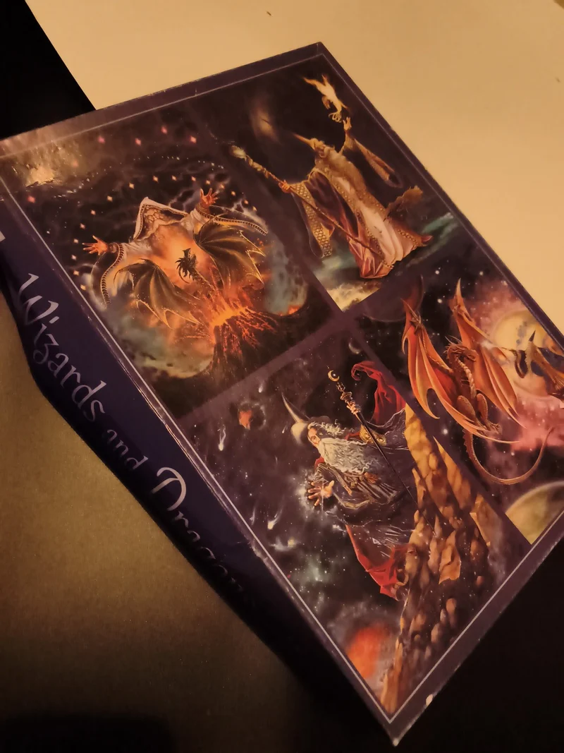 Puzzle Wizards and Dragons fantasy boîte illustrée sorciers dragons