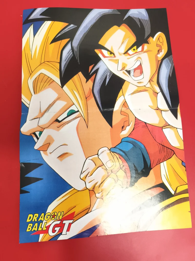 Poster Dragon Ball GT vintage officiel, affiche anime manga, Goku, couleurs vive
