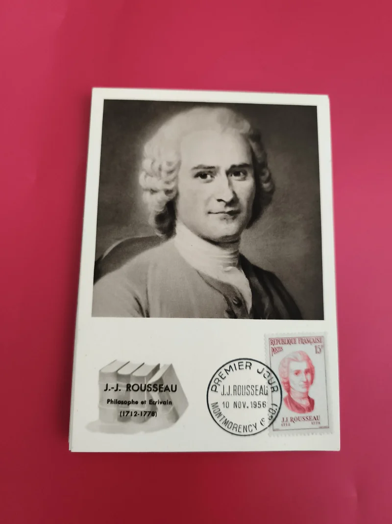 Carte Premier Jour J.J. Rousseau 1956 Montmorency timbre philatélie